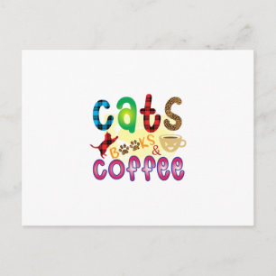 Cat Art Cats Books Coffee Postcard