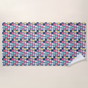 Cat Art Cute Cat Faces Beach Towel