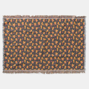 Cat Art   Cute Cat Pattern Childish Throw Blanket