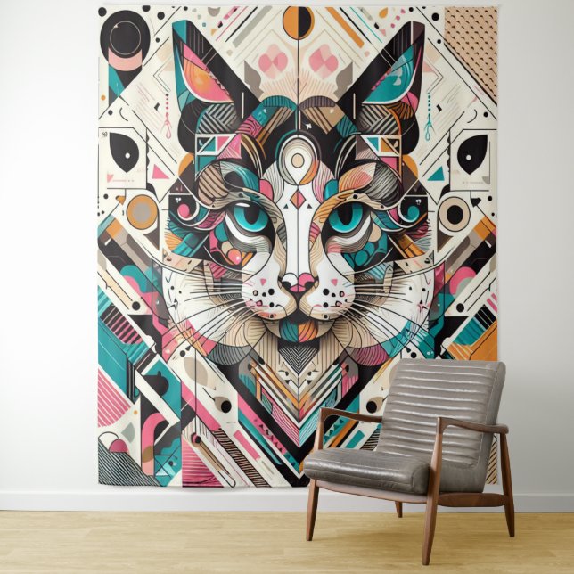 Cat Art Design Tapestry (In Situ)