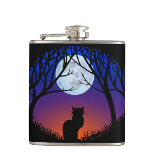 Cat Art Flask Custom Cat Lover Drink Flasks & Gift