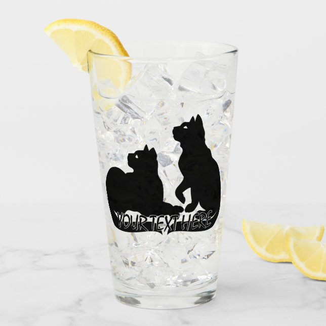 Cat Art Glasses Personalized Cat Lover Glasses (Front Ice)