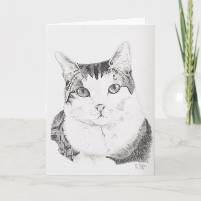 Cat Art Greeting Card (Front)