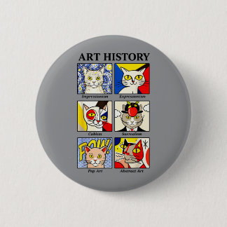 Cat Art History Funny Painting Teacher Art Lover 2 Inch Round Button