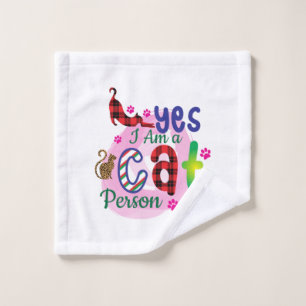 Cat Art I Am A Cat Person Wash Cloth