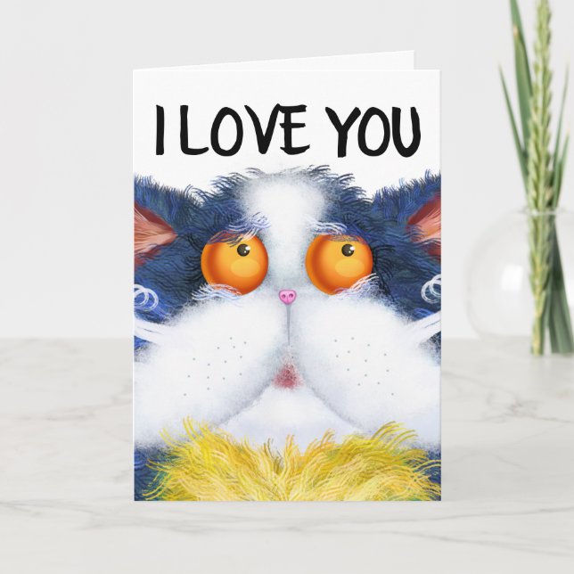 CAT ART 'I LOVE YOU SO MUCH' GREETING CARDS (Front)