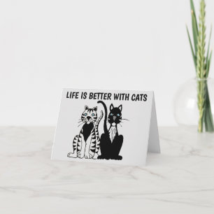 CAT ART, LIFE IS BETTER WITH CATS, NOTE CARDS