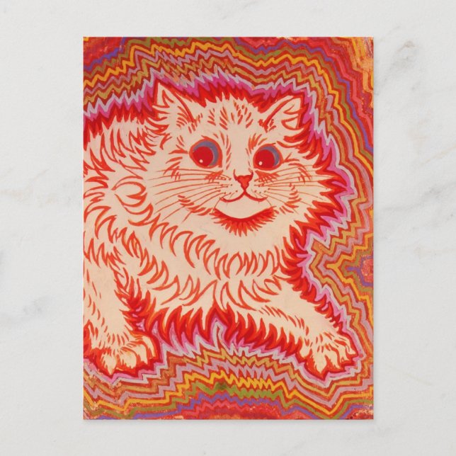 CAT ART LOUIS WAIN PSYCHEDELIC POSTCARDS (Front)