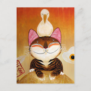 cat art - metal (5 elements) postcard