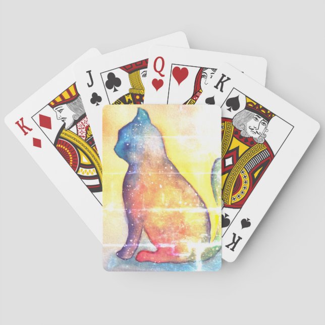 Cat art painting Classic Playing Cards (Back)