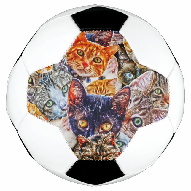 Cat Art Pattern Soccer Ball (Front)