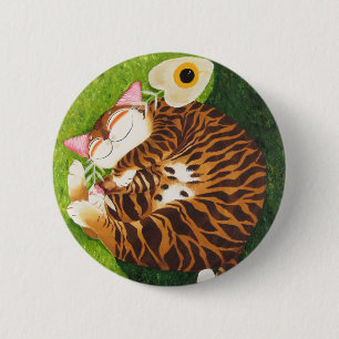 cat art- Perfect Harmony 2 Inch Round Button