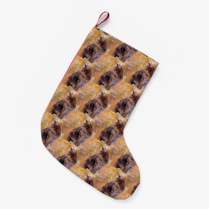 Cat Art Portrait Small Christmas Stocking