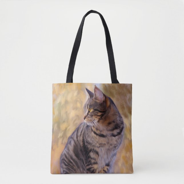 Cat Art Portrait Tote Bag (Front)
