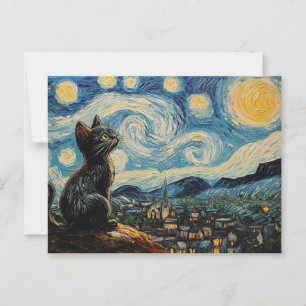 Cat art postcard