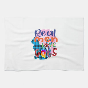 Cat Art Real Men Love Cats Kitchen Towel
