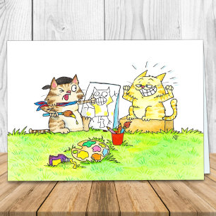Cat Art Student Greeting Card