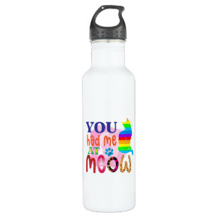 Cat Art You Had Me At Meow_2 710 Ml Water Bottle