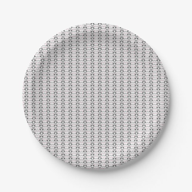 Cat Artwork | Cute Cat Pattern Seamless Background Paper Plate (Front)