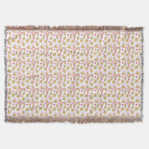 Cat Artwork Cute Cat Valentine Throw Blanket