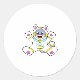 Cat as Astronaut in Costume Classic Round Sticker