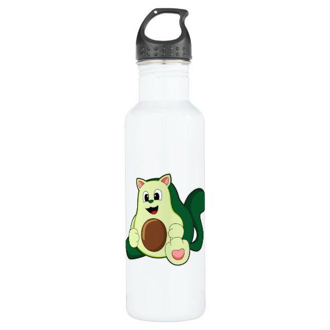 Cat as Avocado 710 Ml Water Bottle (Front)