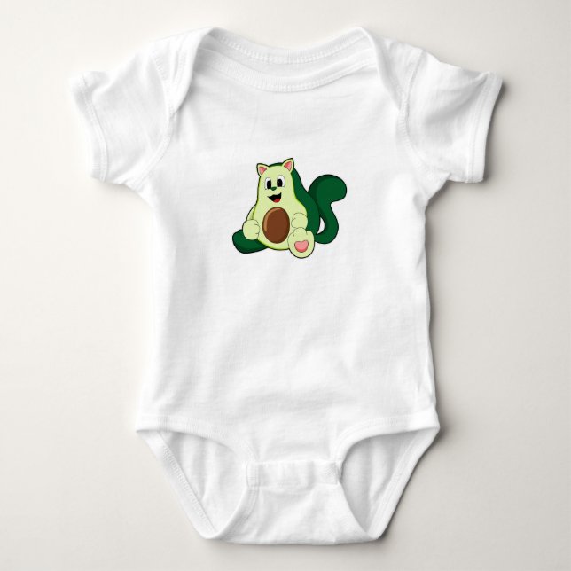 Cat as Avocado Baby Bodysuit (Front)