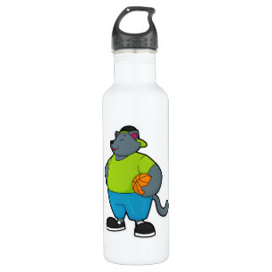 Cat as Basketball player with Basketball 710 Ml Water Bottle