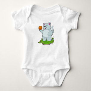Cat as Basketball player with Basketball Baby Bodysuit
