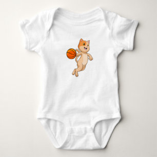 Cat as Basketball player with Basketball Baby Bodysuit
