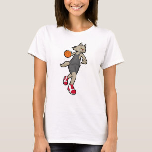 Cat as Basketball player with Basketball T-Shirt