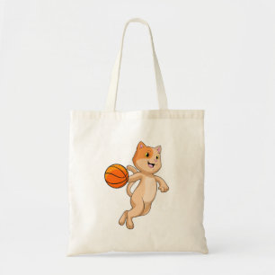 Cat as Basketball player with Basketball Tote Bag