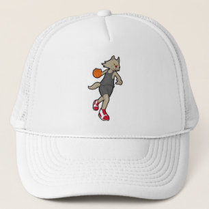 Cat as Basketball player with Basketball Trucker Hat