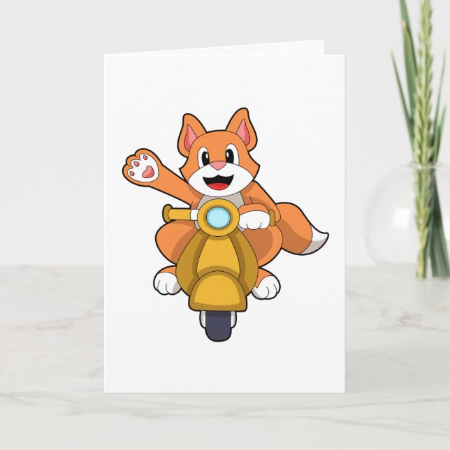 Cat as Biker with Scooter.PNG Card (Front)