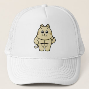 Cat as Bodybuilder with Six pack Trucker Hat