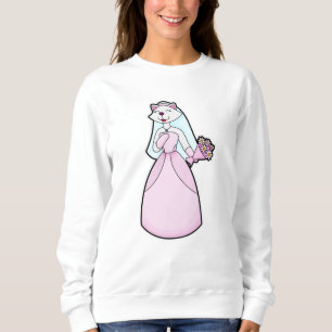 Cat as Bride with Bunch of Flowers Sweatshirt