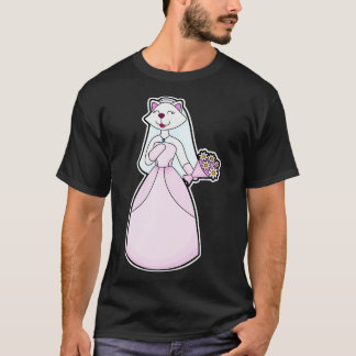 Cat as Bride with Bunch of Flowers T-Shirt