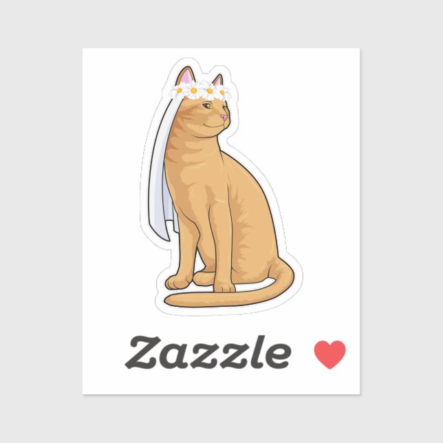 Cat as Bride with Veil (Sheet)