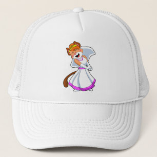 Cat as Bride with Wedding dress & Crown Trucker Hat