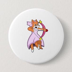 Cat as Bride with Wedding dress.PNG 3 Inch Round Button