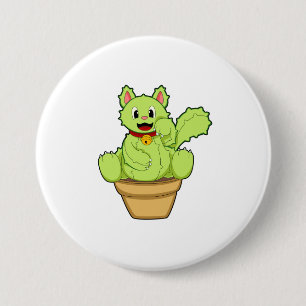 Cat as Cactus 3 Inch Round Button