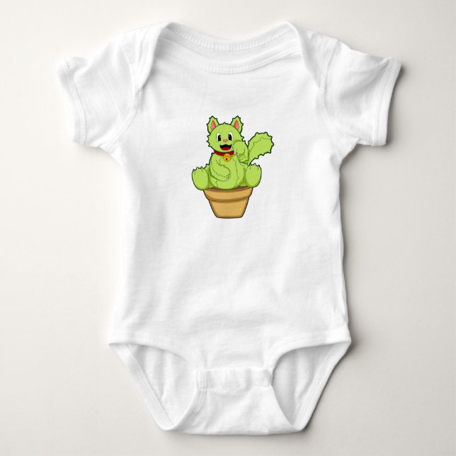 Cat as Cactus Baby Bodysuit (Front)