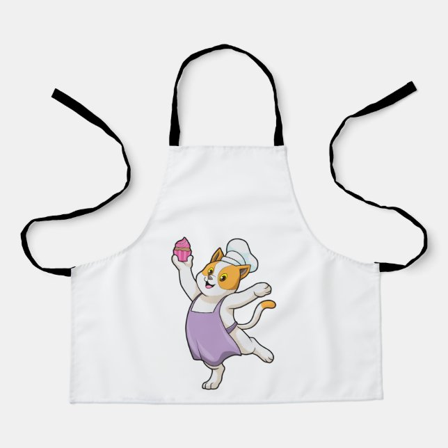 Cat as Cook with Cooking apron & Muffin (Front)