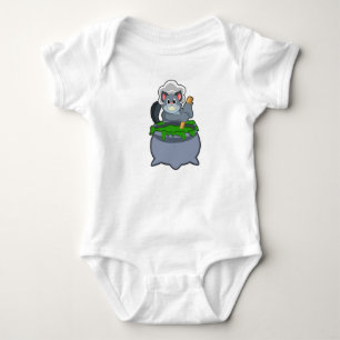 Cat as Cook with Magic potion Baby Bodysuit