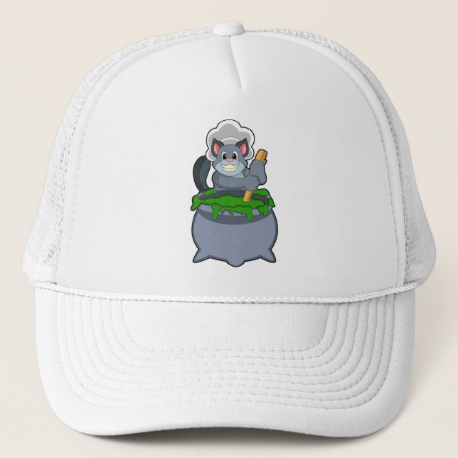 Cat as Cook with Magic potion Trucker Hat (Front)