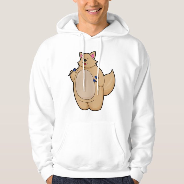 Cat as Dart player with Darts Hoodie (Front)