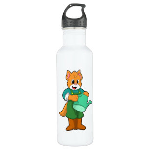Cat as Farmer with Watering can 710 Ml Water Bottle