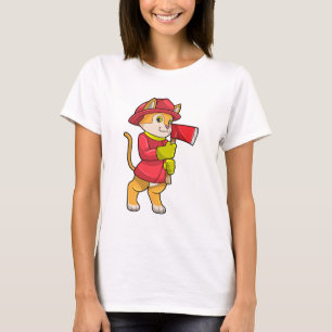 Cat as Firefighter with Axe T-Shirt