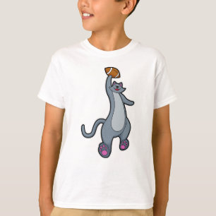 Cat as Football player with Football T-Shirt