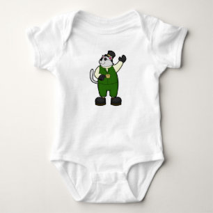 Cat as Groom with Coffee & Hat Baby Bodysuit